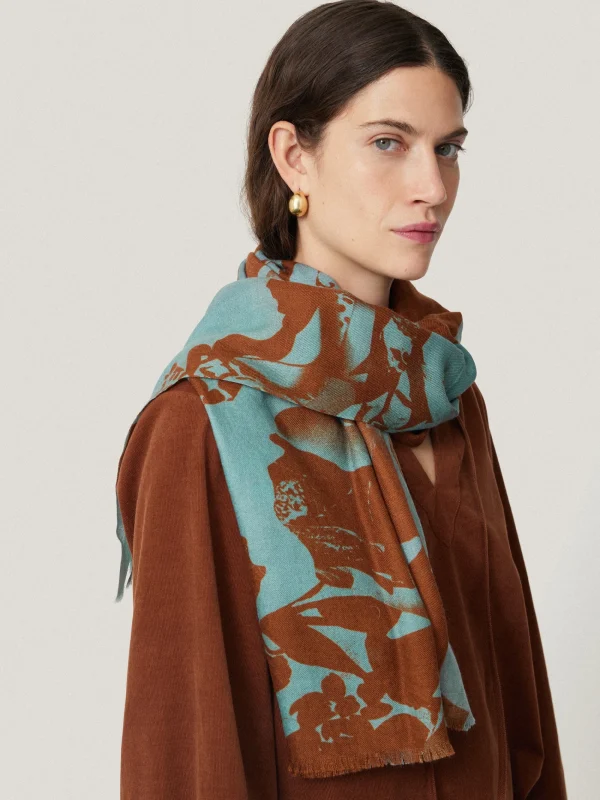 Jigsaw Collage Wool Silk Scarf