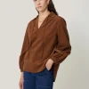 Jigsaw Corduroy V Neck Top