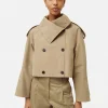 Jigsaw Cropped Cotton Trench Jacket