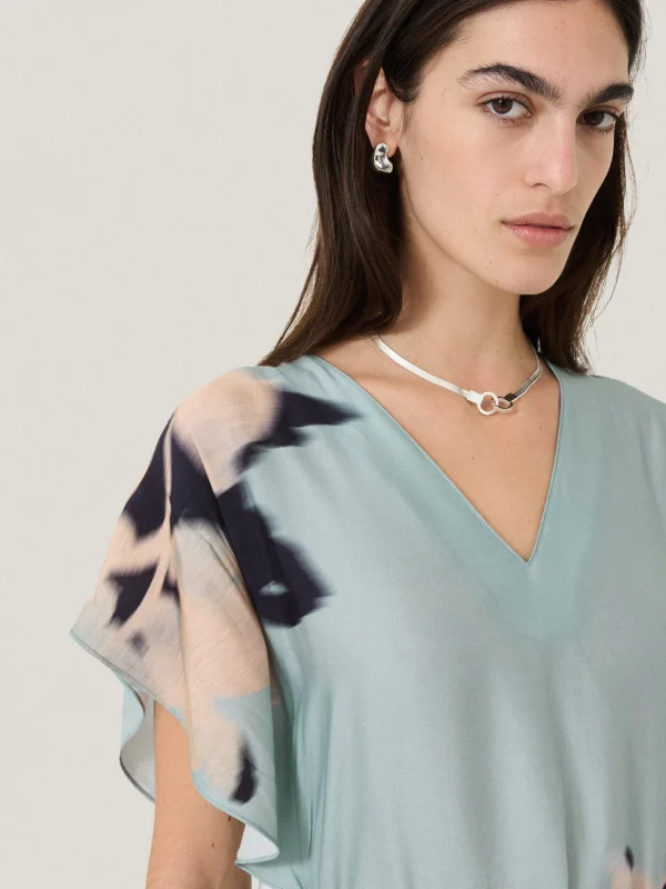 Jigsaw Floral Drift Silk Blend Dress