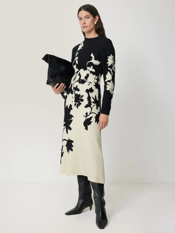 Jigsaw Floral Jacquard Knitted Dress