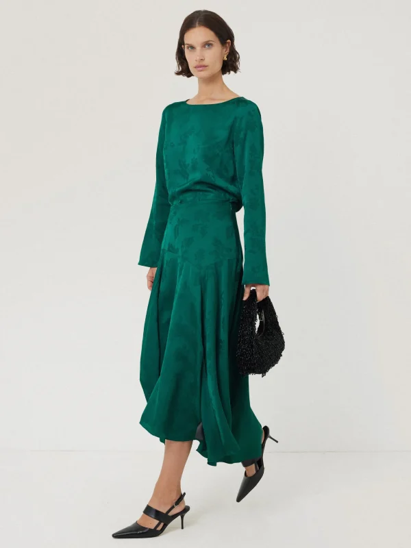 Jigsaw Floral Jacquard Midi Skirt