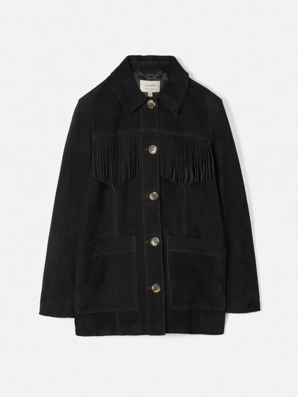 Jigsaw Fringed Suede Jacket