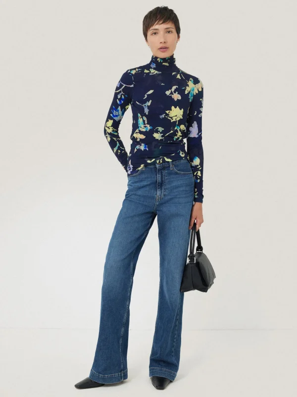 Jigsaw Hidden Floral Jersey Polo