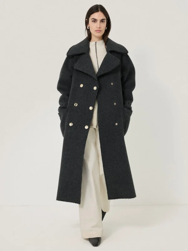 Jigsaw Italian Wool Raw Edge Coat