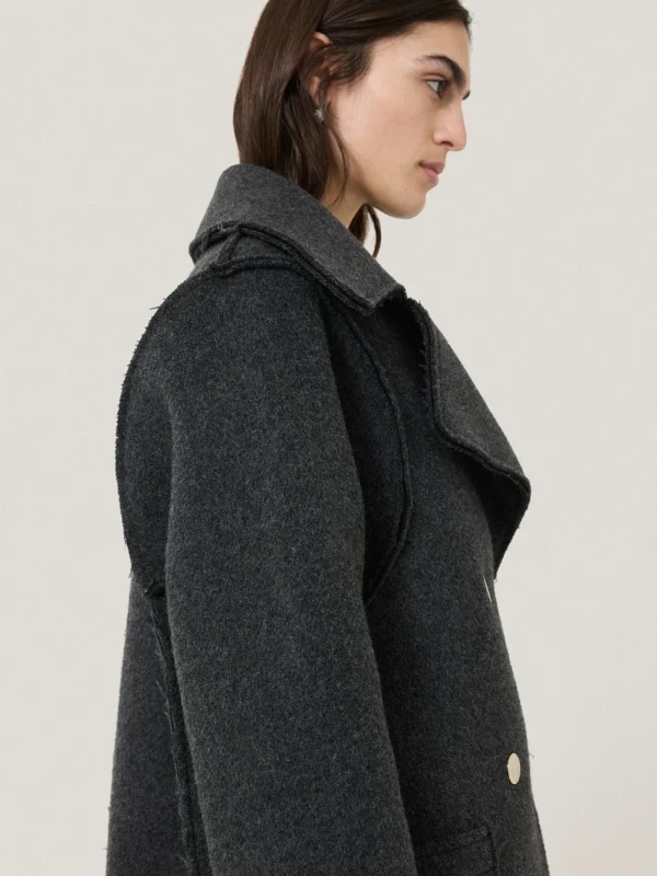 Jigsaw Italian Wool Raw Edge Coat