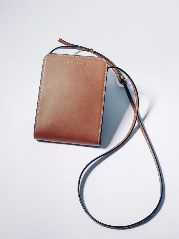 Jigsaw Leather Crossbody Phone Bag