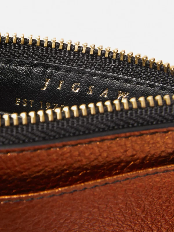 Jigsaw Leather Ziptop Card Holder