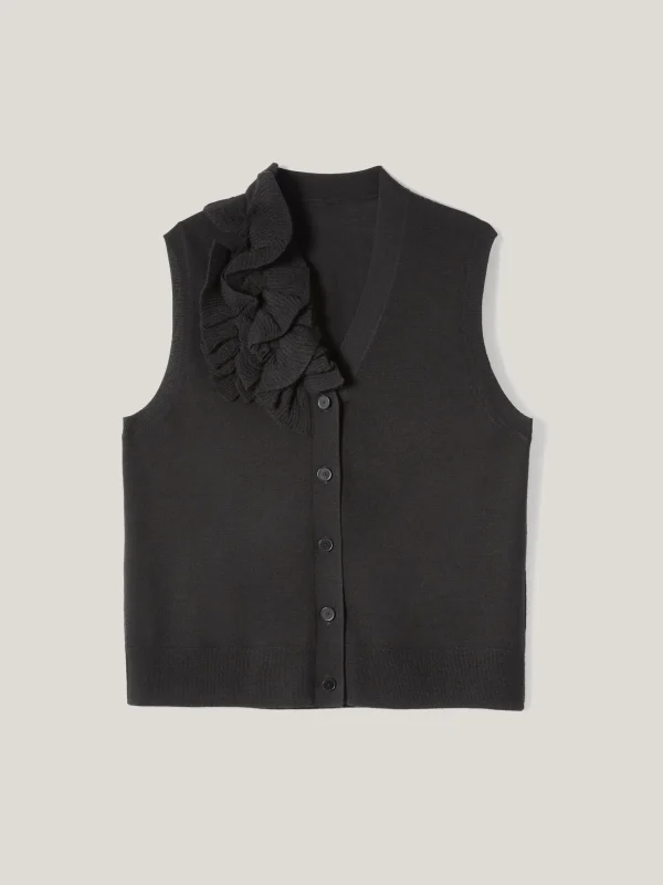 Jigsaw Merino Ruffle Waistcoat