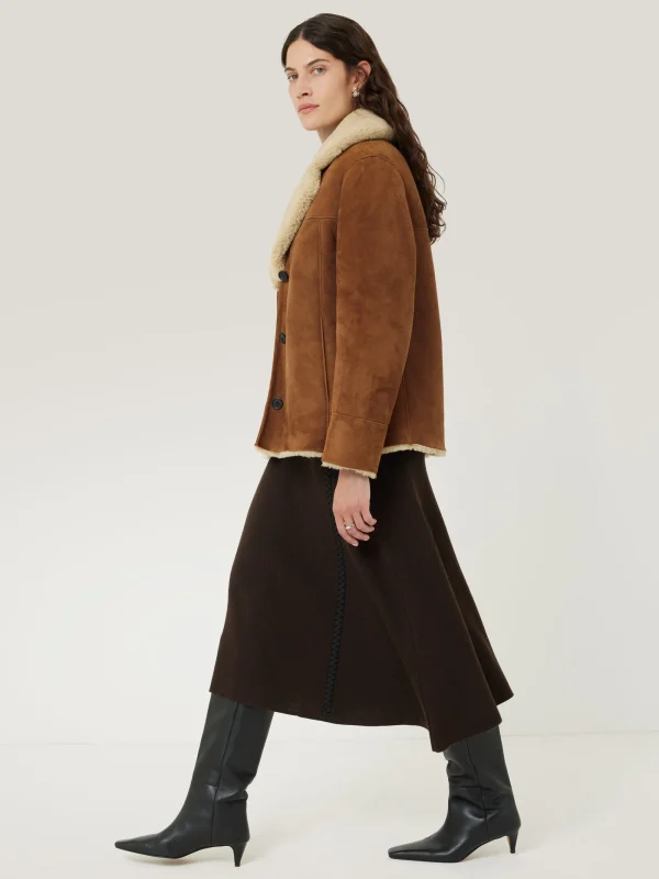 Jigsaw Merino Shearling Leather Coat