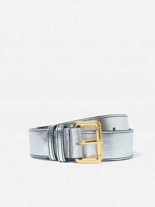Jigsaw Metallic Leather Belt