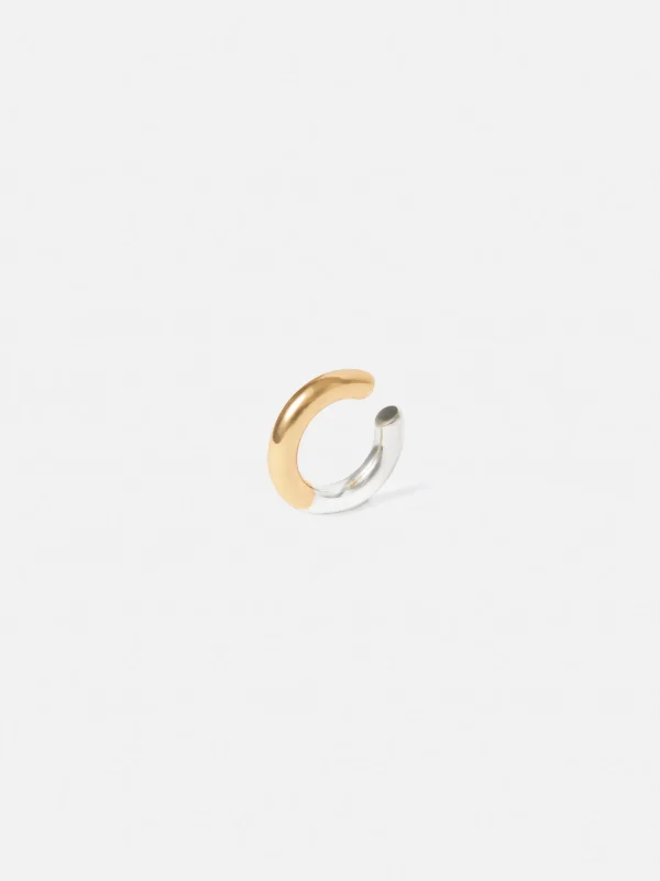 Jigsaw Mixed Metal Ear Cuff