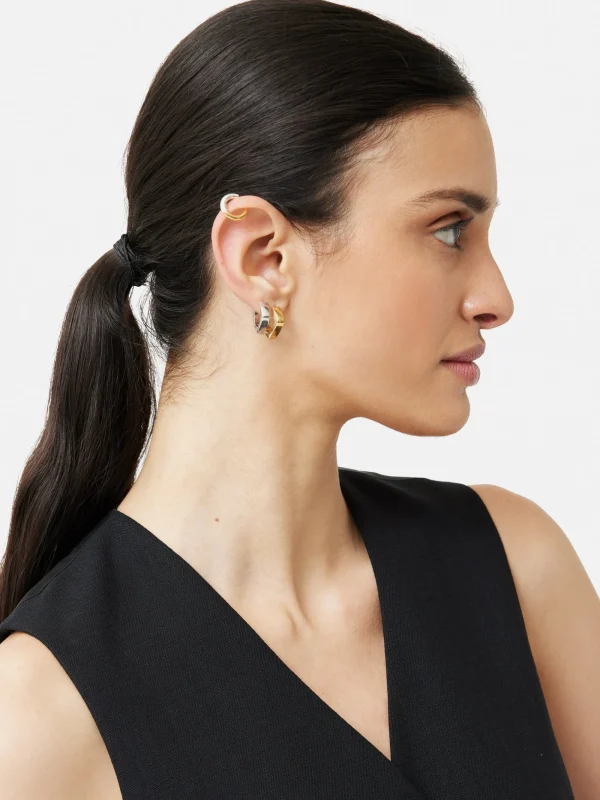 Jigsaw Mixed Metal Ear Cuff