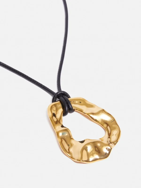 Jigsaw Molten Loop Leather Necklace