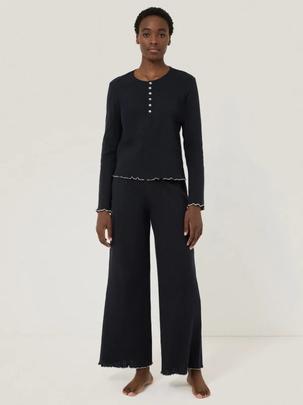 Jigsaw Pointelle Pyjama Henley Top