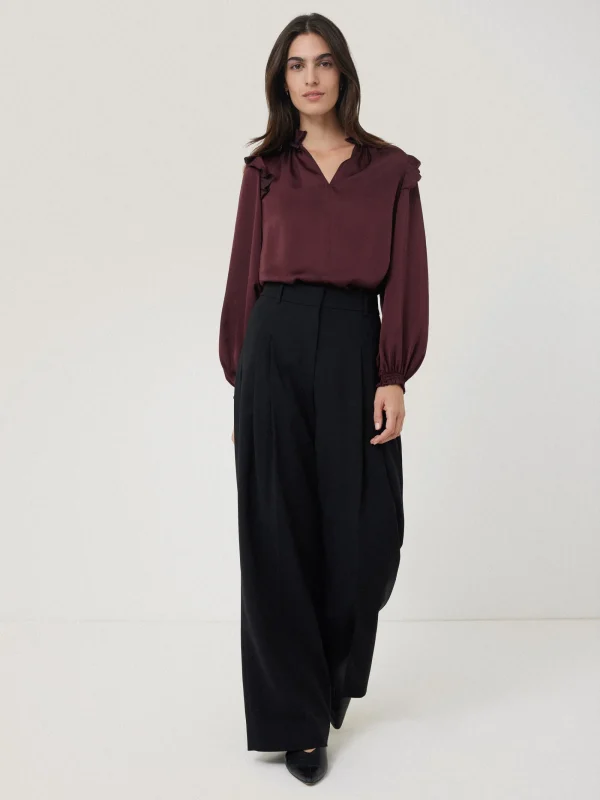 Jigsaw Recycled Satin Ruffle Top