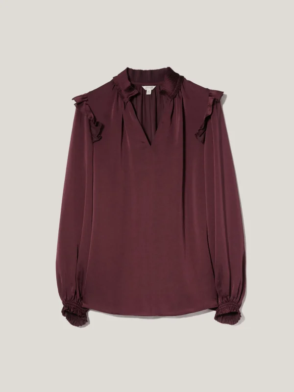 Jigsaw Recycled Satin Ruffle Top