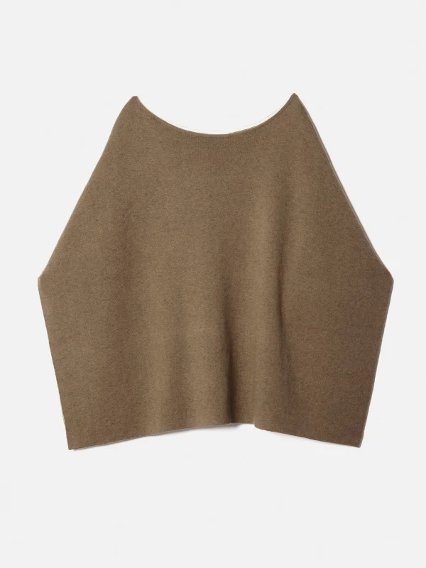 Jigsaw Reversible Cotton Blend Poncho