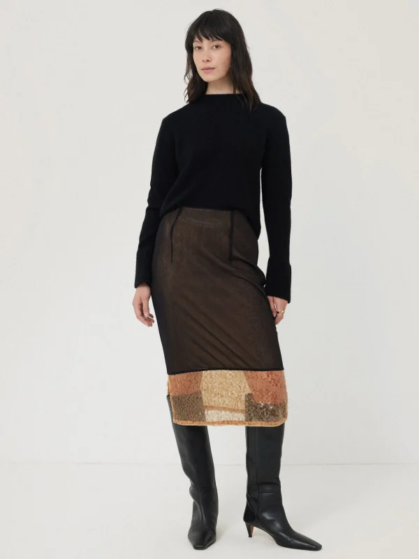 Jigsaw Sequin Mesh Skirt