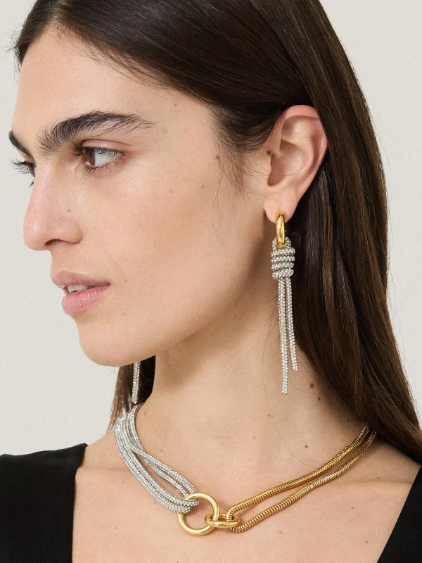 Jigsaw Sparkle Cord Earring