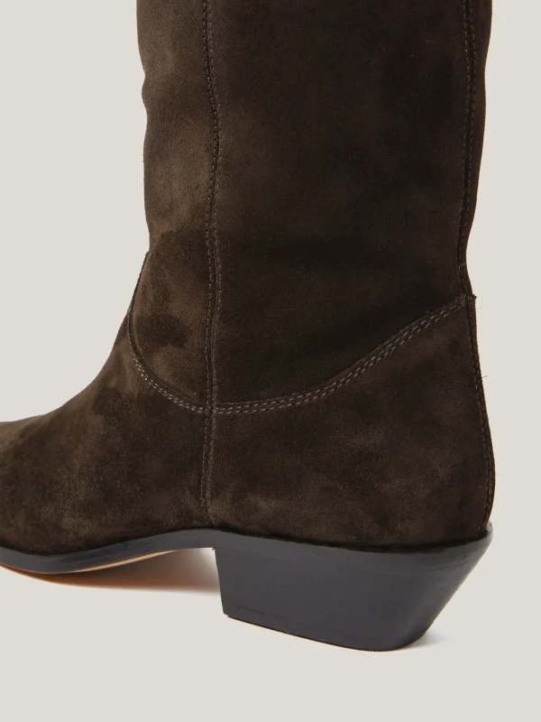 Jigsaw Suede Knee High Western Boot