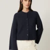 Jigsaw Wool Cashmere Blend Rib Cardigan