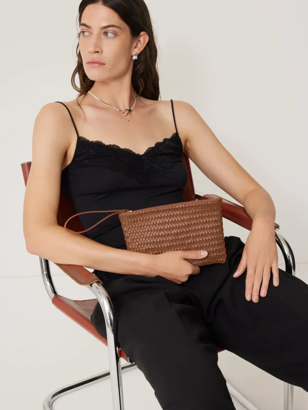 Jigsaw Woven Leather Pouch