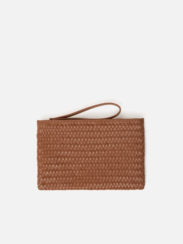 Jigsaw Woven Leather Pouch